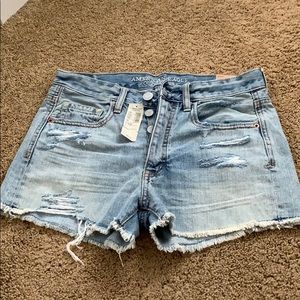 AE light blue jean boyfriend shorts